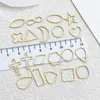Pequeño Colgante de Estrella de Cinco Puntas Hueca Geométrica de Acero Inoxidable Dorado Electrochapado al Vacío Accesorios para Joyería de Collar DIY