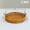 Cesta de Almacenamiento Tejida de Mimbre Sintético Organizador de Artículos Varios de Escritorio Bandeja para Snacks Cesta de Almacenamiento Bandeja de Almacenamiento para Frutas Pasteles Pan