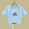 Camiseta de Manga Corta de Algodón Puro para Niñas, Nuevo Estilo de Verano para Niñas, Ropa Popular de Verano para Niños, Top Holgado de Manga Media Estilo Coreano de Moda t