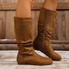 Artículo Popular de Comercio Exterior, Diferencia de Talla 6.67, Disponible para Compra Urgente, Sin Forro, Botas de Moda con Cierre Lateral, Punta Redonda, Tacón Bajo (Pequeño)