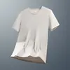 Camiseta de Manga Corta para Hombre de Verano, Delgada, Holgada, Elástica, Suave, Color Sólido, Casual y a la Moda, de Seda de Hielo de Secado Rápido