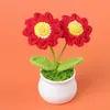 Girasol de Lana Transfronterizo en Maceta Flor de Lirio del Valle Nomeolvides Tulipán Adorno de Flor Artificial Temporada Escolar Regalo para Maestro