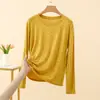 Camiseta de Manga Larga con Lunares Nueva Otoño 2026 para Mujer Cuello Redondo Ajustada Favorecedora Capa Base Ropa Interior Top Retro
