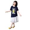 Vestido para Niña 2026 Nuevo Estilo Vestido de Gasa Verano Moda Infantil Vestido de Manga Corta Vestido Camiseta Holgado para Niña Grande