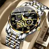 Reloj de hombre Bubble totalmente automático Romano hueco luminoso de alta calidad impermeable calendario de cuarzo no mecánico