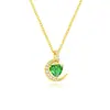 Joyería de Moda Femenina Más Vendida Transfronteriza Accesorios Personalizados de Piedra de Nacimiento del Amor Collar con Colgante de Luna de Circonita Brillante