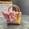 Bolso tejido de plástico nuevo del fabricante, cesta tejida, bolsa de regalo tejida a mano, bolsa de playa para mujer