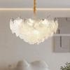 Lustre de Sala de Estar de Luxo Leve Folha de Ginkgo Italiana Concha Vidro Lâmpada Principal do Hall Sala de Jantar Quarto Lâmpadas Criativas Francesas