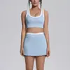 Nuevo conjunto de yoga a colorblock transfronterizo con tacto nude, casual y versátil, acanalado, de cintura alta, para ejercicio al aire libre, conjunto de seis piezas