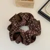 Elástico de Cabelo Grande Estilo Coreano com Bloqueio de Cor de Quatro Camadas para Mulheres, Corda para Rabo de Cavalo, Acessório de Cabelo de Luxo, Faixa para Coque, Adorno de Cabelo