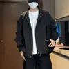 Jaqueta piloto Harrington estilo americano, corte justo, coleção de primavera, gola alta masculina, à prova de vento e à prova d'água, peça externa casual para homens e mulheres