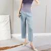 Calça Plissada de Barra Reta de Alta Qualidade Feminina Chegada Nova de Verão Cintura Deslocada Versátil Calça Casual Solta Calça de Barra Reta Estreita Larga para Mulheres