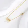 Collar con Colgante de Zirconia y Lazo Estilo Lujo Ligero Accesorios Cadena de Clavícula de Moda Elegante Joyería Cadena para Suéter de Gama Alta para Mujer