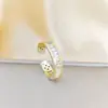 Anillo Ladrillo de Diseño Nicho de Alta Gama Lujo Accesible para Mujer Moda Europea y Americana Creativo Zirconia Chapado en Oro Anillo Abierto Ajustable
