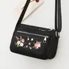 Nuevo Bolso Pequeño Bordado para Madre de Mediana Edad Bolso de Nailon para Mujer Bolso Cruzado Bolso de Lona Ligero Multicapa Casual para Mujer