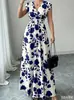 Novo Vestido Longo Francês 2026 com Decote em V e Ajuste na Cintura, Vestido Elegante Europeu e Americano Transfronteiriço Amazon AliExpress