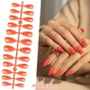Manicura de Color Sólido Largo Uñas Portátiles Manicura de Gama Alta Uñas Postizas Forma de Almendra Brillantes Uñas Removibles Producto Terminado