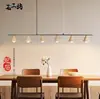 Estilo de canción estética bambú-junta mármol natural candelabro de comedor, mesa de comedor, barra de bar, sala de té Zen, estudio, lámpara de oficina larga