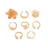 Joyería Transfronteriza Europea y Americana Estilo Festivo Estrella de Mar Vieira Anillo Abierto Ins Aleación Set de Anillos de Flor Superficie Lisa