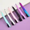 Pinza para Cejas Doble Cabeza Tipo Macarrón con Cepillo, Pinzas Pequeñas, Pinza para Cejas, Pinza para Cejas y Pestañas Postizas, Pinzas para Recortar Cejas, Pinza Depiladora