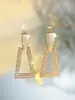 Brincos Europeus e Americanos Novos Exagerados Geométricos em Forma de Trapézio para Mulheres, Estilo Cool, Acessórios Versáteis da Moda Estilo Coreano Outono e Inverno