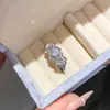 Anel Aberto Oval com Zircônia Banhado a Ouro 18k Real Design de Anel para Dedo Indicador com Toque de Nicho de Alto Padrão Versátil Joia para Mão