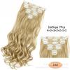 Pelucas de Fibra Sintética para Comercio Exterior Europeo y Americano, Pinzas para Cabello Rizado de 16 Pulgadas, Extensiones de Cabello, Juego de 7 Piezas, Set de Cabello Ondulado, Cabello Rizado Largo