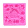 Árvore de Natal Alce de Natal Floco de Neve Casa Boneco de Neve Molde de Silicone Fondant Chocolate Decoração de Bolo Molde