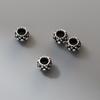 Plata 925 Plata Tailandesa Antigua Separadores de Patrón de 7 mm Pulsera de Cuentas Planas Cuerda Trenzada Trenzada DIY Materiales para Manualidades Accesorios T0656