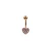 Acero inoxidable corazón de diamante forma de corazón completo diamante navel nail navel ring piercing joyería comercio electrónico transfronterizo