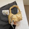 Bolso bandolera de moda nicho simple con lazo plisado para mujer 2025 Verano Nuevo bandolera simple tipo dumpling