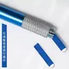 Pieza de Aguja Límite de Bisel, Pieza de Aguja de Bordado, Aguja para Cejas Hecha a Mano, Pieza de Aguja para Cejas de Línea Salvaje, Forma de U Azul de Cuero de 14 Puntas 18 Puntas