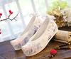 Sapatos de inverno Hanfu com forro de algodão, sapatos de arco, roupas antigas Guofeng, sapatos femininos de tecido bordado
