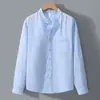 Estilo Old Money Camisa Casual Solta Masculina Tencel Linho Top Gola Padre Camisa Masculina Manga Longa Novo Estilo Linho