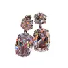 Pendientes de Zirconia Grandes con Forma de Huevo Elegantes y de Moda Chenrui Venta Caliente Transfronteriza Europea y Americana Multicolor Opcional Venta Directa de Fábrica