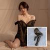 Lencería Sexy para Mujer Camisa Blanca Hombros Descubiertos Transparente Pijama Vestido de Tirantes Estilo Boyfriend Traje de Tentación Qqny