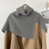 Estilo Coreano Outono e Inverno Versátil Cor Sólida Quente Gola Alta com Fenda Cachecol Gola Alta em Tricô de Lã