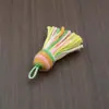 Borlas de fio de algodão com céu estrelado tingido em degradê, pingentes coloridos de fio de algodão feitos à mão, acessórios para Hanfu, decorações para pendurar em carro e bolsa