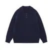 Tricô Magic Bear outono e inverno, estilo coreano, caimento relaxado, cor sólida, peça básica versátil, estilo de trabalho masculino, suéter com gola