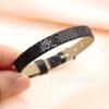 Pulseira de Couro Sintético com Lantejoulas 8mm Pulseira de Couro PU Pulseira Distintiva DIY Acessórios de Letras com Gotejamento de Óleo Vestíveis
