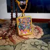 Thangka Tíbet Nepalés Pintado a Mano Thangka Mahakala Núcleo de Tarjeta 4*5