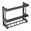 Estante de Almacenamiento de Baño Multicapa sin Taladro Montado en la Pared Lavabo Estante Multifuncional de Almacenamiento para Toallas de Cocina