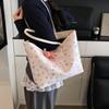 Bolsa grande popular deste ano feminina 2025 nova moda estudantes universitários bolsa de aula primavera grande capacidade bolsa tote contrastante