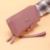 Nova carteira feminina longa bolsa clutch feminina com zíper de camada dupla bolsa de moedas de grande capacidade bolsa multiuso para celular bolsa de cartão para mulheres