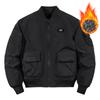 Chaqueta bomber MA1 de doble cara para hombre, uniforme de béisbol grueso de otoño e invierno de 2024, abrigo informal de algodón, venta al por mayor