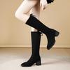 Botas Martin Negras para Adulto en Stock, Estilo Europeo y Americano para Mujer, Punta Redonda, Otras Botas de Goma de Caña Alta para Invierno