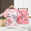 Traje de Manga Corta para Niños Delgado Verano Bebé Niño Ropa para el Hogar Ropa Pijamas para Niñas Ropa Ropa para Niños Venta al por Mayor