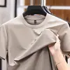 Ropa Sencilla para Hombre Tallas Grandes Manga Corta Holgada Verano para Hombre Estilo Nuevo Moda Cuello Redondo Casual Versátil Camiseta de Color Sólido