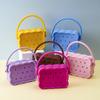 Bolsa de Silicona de Colores Dulces para Niñas, para Hacer Manualidades, con Agujeros en la Pared, Bolso de Gelatina Portátil, Bolso de Playa DIY, Fresco y Dulce, Se Puede Guardar y Transportar