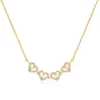 Collar Plegable de Cuatro Hojas Transfronterizo para Mujer, Colgante de Doble Cara para Doble Uso, Cadena para Clavícula de Gama Alta de Nicho, Venta al por Mayor de Fábrica